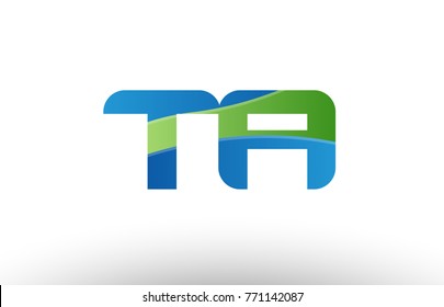 Design of alphabet letter logo combination ta t a with blue green color suitable as a logo for a company or business