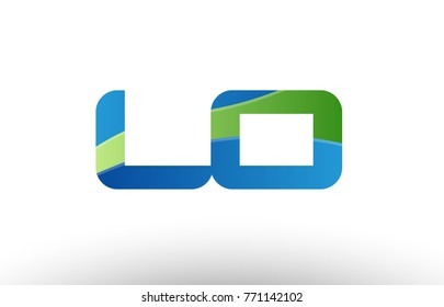 Design of alphabet letter logo combination lo l o with blue green color suitable as a logo for a company or business