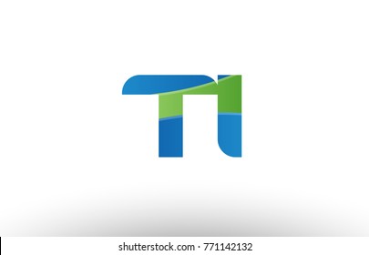 Design of alphabet letter logo combination ti t i with blue green color suitable as a logo for a company or business