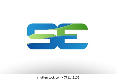 Design of alphabet letter logo combination se s e with blue green color suitable as a logo for a company or business