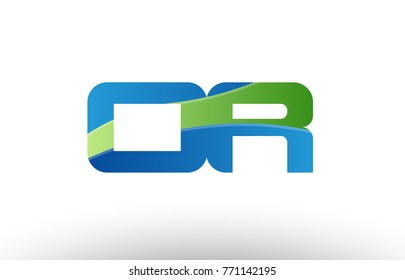 Design of alphabet letter logo combination or o r with blue green color suitable as a logo for a company or business