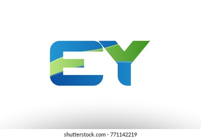 Design of alphabet letter logo combination ey e y with blue green color suitable as a logo for a company or business