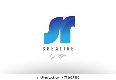 Design of alphabet letter logo combination sr s r with blue gradient color for a company or business