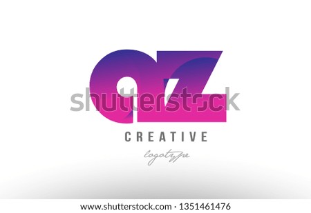 Design of alphabet letter logo combination az a z with pink gradient color for a company or business