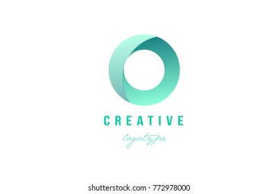 Design of alphabet letter o with green pastel gradient color suitable as a logo for a company or business