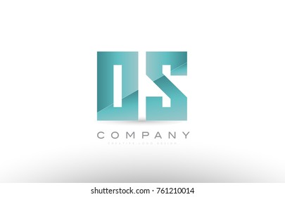 Design of alphabet letter os o s with green gradient color suitable as a logo for a company or business