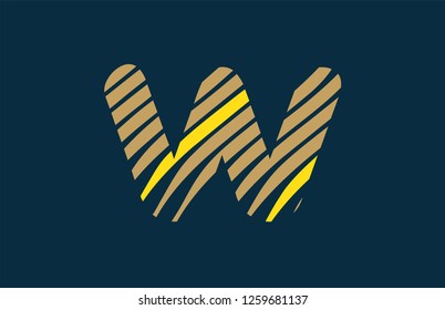design of alphabet letter w with lines stripe as a logo for a company or business