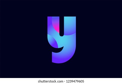 Design of alphabet letter y pink blue gradient color suitable as a logo for a company or business