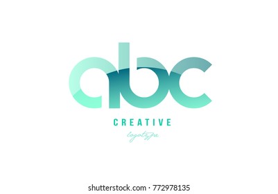 Design Of Alphabet Modern Letter Logo Combination Abc A B C With Green Pastel Gradient Color For A Company Or Business