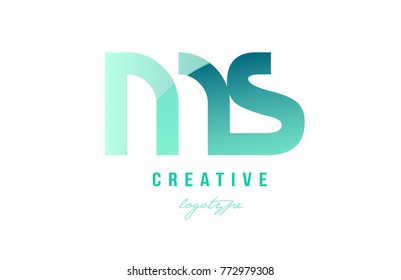 Design of alphabet modern letter logo combination ms m s with green pastel gradient color for a company or business