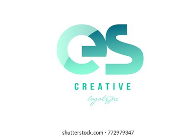 Design of alphabet modern letter logo combination es e s with green pastel gradient color for a company or business