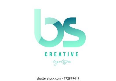 Design of alphabet modern letter logo combination bs b s with green pastel gradient color for a company or business