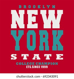 Design alphabet and numbers NEW YORK for t-shirts