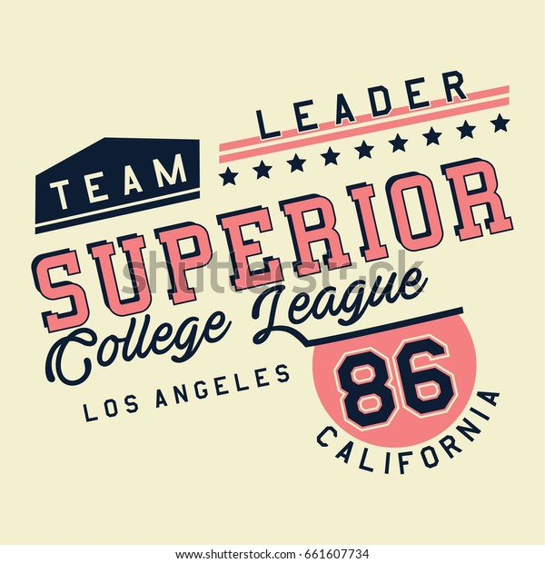 Design Alphabet Und Nummern Superior College League Stock Vektorgrafik Lizenzfrei