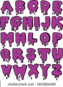 Design alphabet. Purple letters. Graffiti