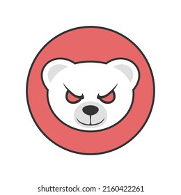 Design of angry bear hea draw