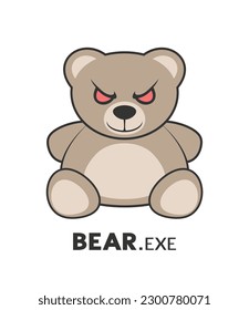Design of angry bear hea draw