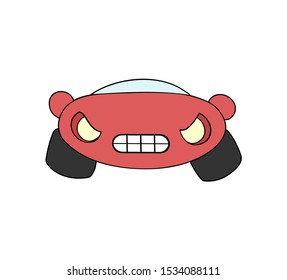 Design of angry car illustration