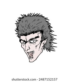 Design of angry man draw