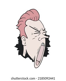 Design of angry man expression