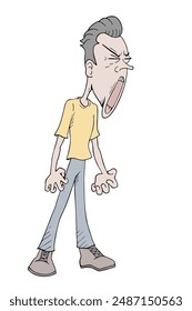 Design of angry man expression