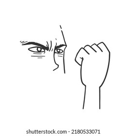 Diseño del dibujo de la cara de un hombre enojado
