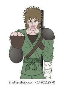 Design of angry warrior draw