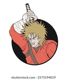 Design of angry warrior draw