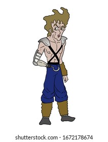 Design of angry warrior illustration