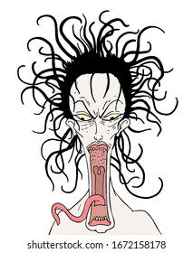 Design of angry woman face