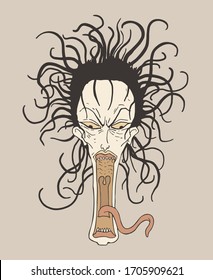 Design of angry woman face