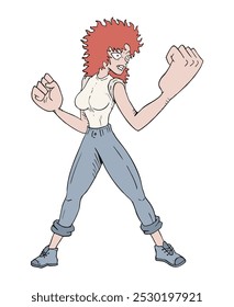 Desenho de ilustração de mulher irritada