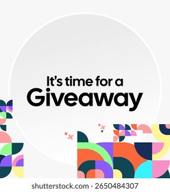 Design Announcement of Giveaway Prize Winners. Social media background with creative geometric art. Vector Illustration