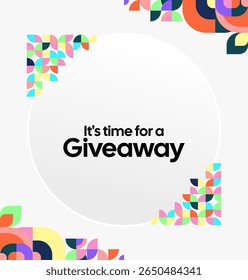Design Announcement of Giveaway Prize Winners. Social media background with creative geometric art. Vector Illustration