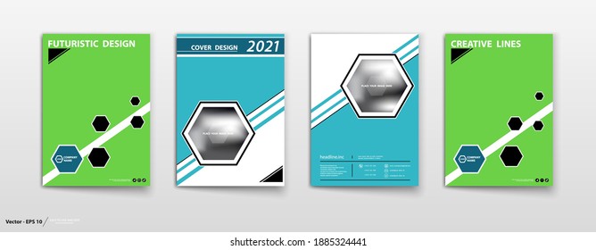 Design Annual report, business cover 2021. Header text. Construction, office.Flat geometric stripes. Presentation template, multicolored. White background font, advertising card.Set, sheet, A4, vector