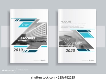 Design, annual report, cover 2019,2020 year. Blue, dark, presentation template, gray background. Font text. Set. brochures overlooking the city. Information frame. Flyers, leaflet, format a4, vector