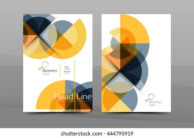 Design of annual report cover brochure, flyer template layout, vector leaflet abstract background, A4 size page