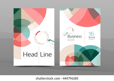 Design of annual report cover brochure, flyer template layout, vector leaflet abstract background, A4 size page