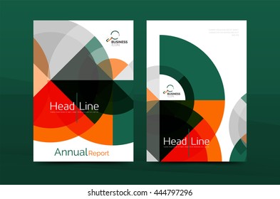 Design of annual report cover brochure, flyer template layout, vector leaflet abstract background, A4 size page