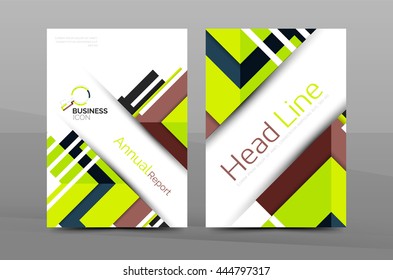 Design of annual report cover brochure, flyer template layout, vector leaflet abstract background, A4 size page