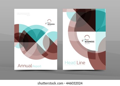 Design of annual report cover brochure, flyer template layout, vector leaflet abstract background, A4 size page