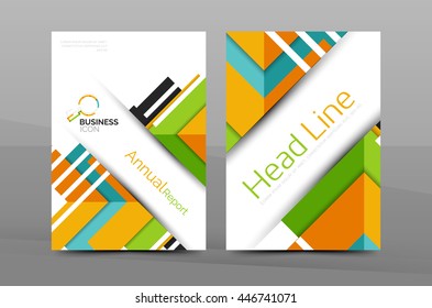 Design of annual report cover brochure, flyer template layout, vector leaflet abstract background, A4 size page