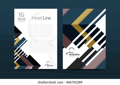 Design of annual report cover brochure, flyer template layout, vector leaflet abstract background, A4 size page