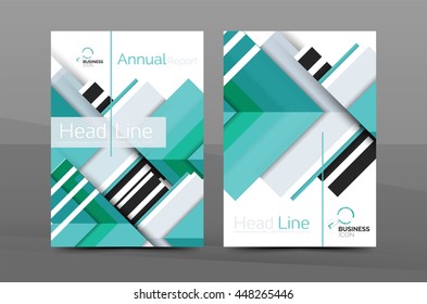 Design of annual report cover brochure, flyer template layout, vector leaflet abstract background, A4 size page