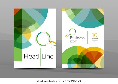 Design of annual report cover brochure, flyer template layout, vector leaflet abstract background, A4 size page