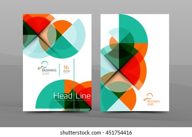 Design of annual report cover brochure, flyer template layout, vector leaflet abstract background, A4 size page