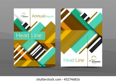 Design of annual report cover brochure, flyer template layout, vector leaflet abstract background, A4 size page