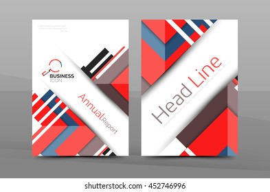 Design of annual report cover brochure, flyer template layout, vector leaflet abstract background, A4 size page