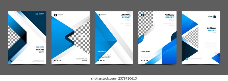 design of annual report cover template set