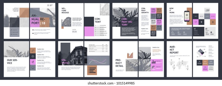 Design annual report, cover, vector template brochures, flyers, presentations, leaflet, magazine a4 size. Minimalistic abstract templates - stock vector
